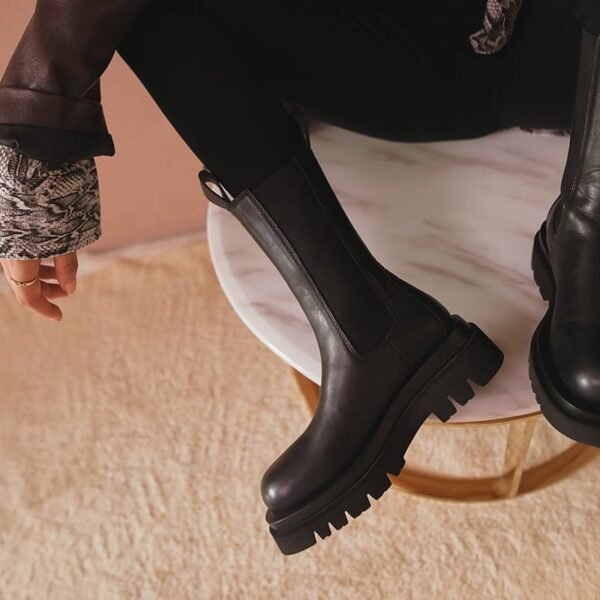 Chiko Herb Round Toe Block Heels Boots - Image 2