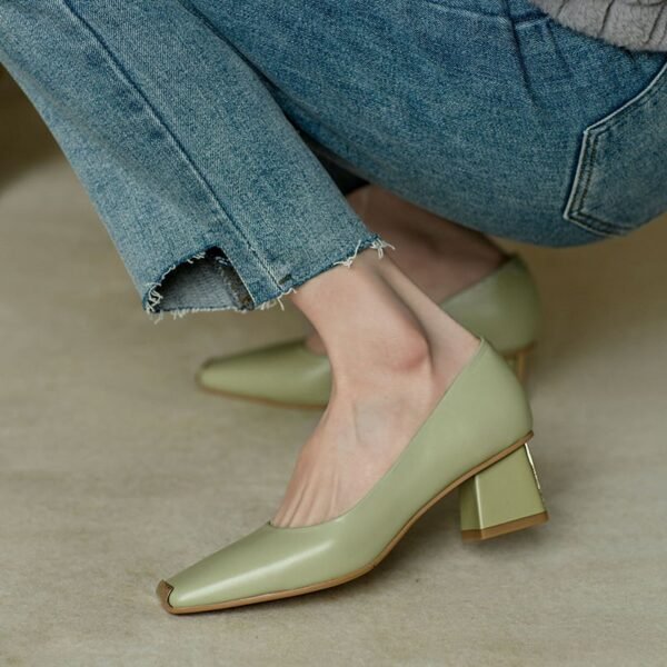 Chiko Sala Square Toe Block Heels Pumps - Image 2