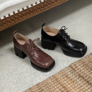 Chiko Kavita Square Toe Block Heels Oxford