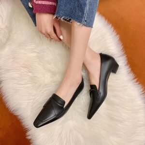 Chiko Payal Square Toe Block Heels Loafer