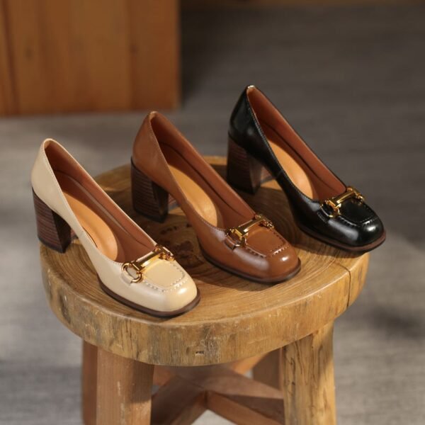 Chiko Celestina Square Toe Block Heels Pumps
