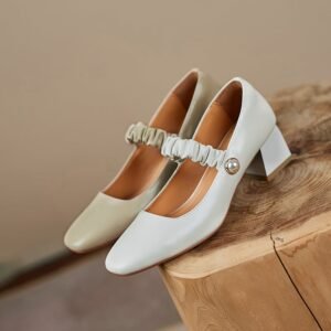 Chiko Cesara Square Toe Block Heels Pumps