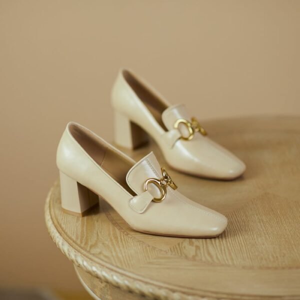 Chiko Crystalin Square Toe Block Heels Loafer - Image 2