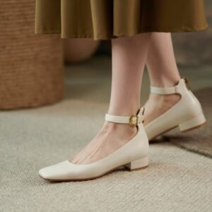 Chiko Custodia Square Toe Block Heels Pumps