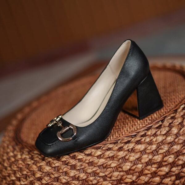 Chiko Dyamond Square Toe Block Heels Pumps - Image 2