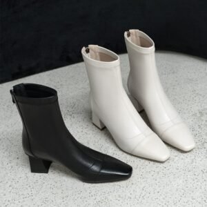 Chiko Inmaculada Square Toe Block Heels Boots