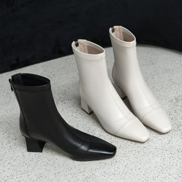 Chiko Inmaculada Square Toe Block Heels Boots