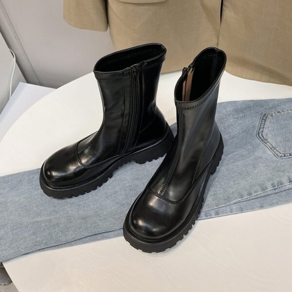 Chiko Lillyann Round Toe Block Heels Boots - Image 2