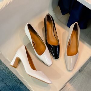 CHIKO Vivian Square Toe Chunky Heels Pumps Shoes