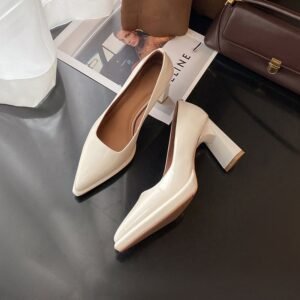 CHIKO Kanda Pointy Toe Chunky Heels Pumps Shoes