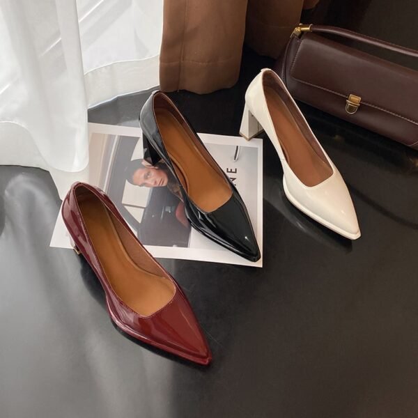 CHIKO Kanda Pointy Toe Chunky Heels Pumps Shoes - Image 2