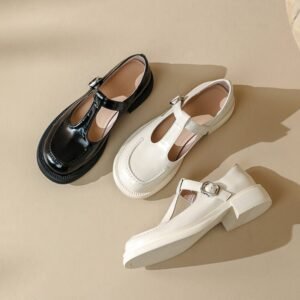 CHIKO Soso Round Toe Block Heels T-Strap Shoes