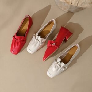 CHIKO Taima Square Toe Block Heels Loafers Shoes