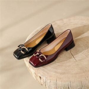 CHIKO Onawa Square Toe Block Heels Pumps Shoes