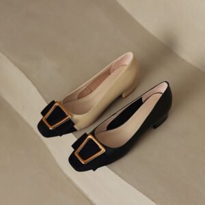 CHIKO Souzan Square Toe Block Heels Pumps Shoes