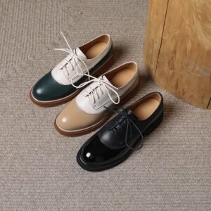 CHIKO Aleaha Round Toe Block Heels Oxfords Shoes