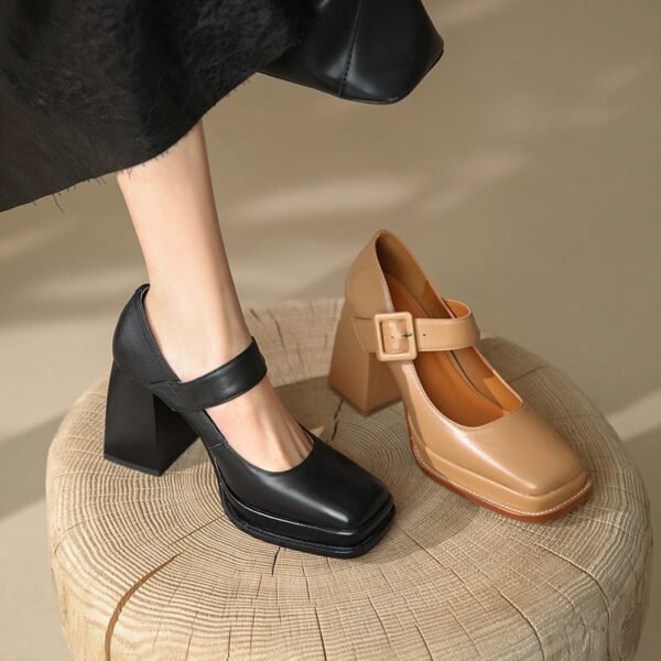 CHIKO Zonta Square Toe Block Heels Mary Jane Shoes