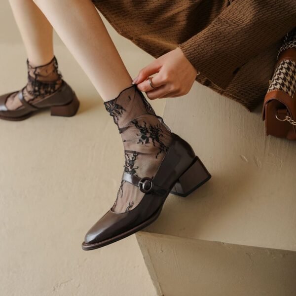 CHIKO Magda Round Toe Block Heels Mary Jane Shoes - Image 2
