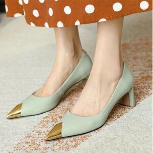 CHIKO Jenika Pointy Toe Chunky Heels Pumps Shoes
