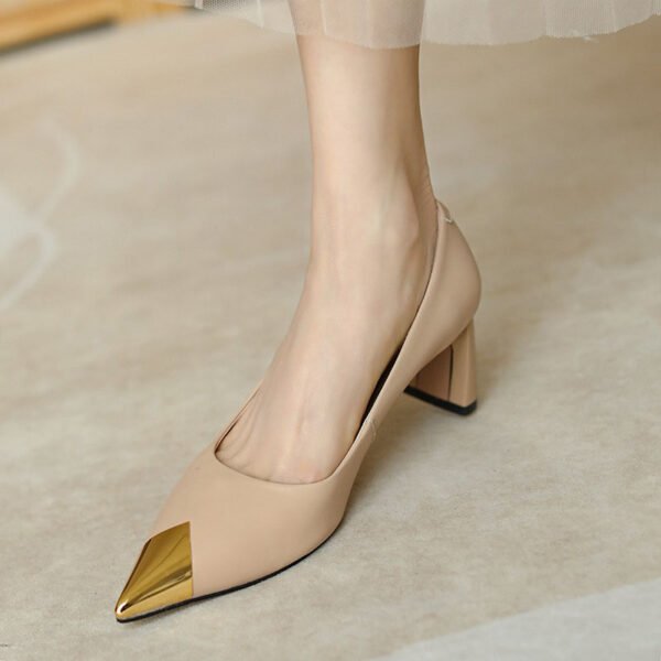 CHIKO Jenika Pointy Toe Chunky Heels Pumps Shoes - Image 2