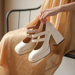 CHIKO Irina Square Toe Block Heels Mary Jane Shoes