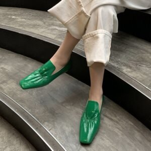 CHIKO Bohdana Square Toe Block Heels Loafer Flats