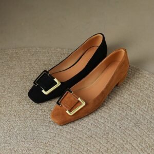 CHIKO Chanda Square Toe Block Heels Pumps Shoes