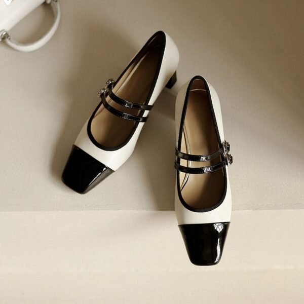CHIKO Chakra Square Toe Block Heels Mary Jane Shoes
