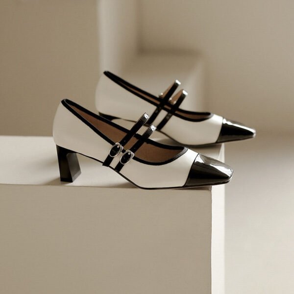 CHIKO Chakra Square Toe Block Heels Mary Jane Shoes - Image 2