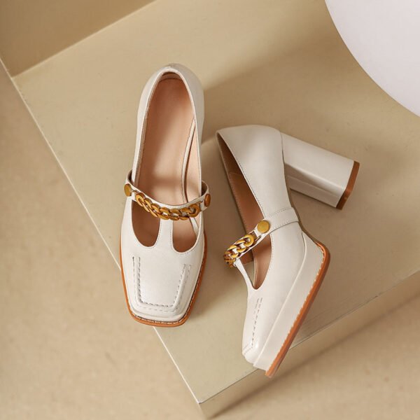 CHIKO Kaleigh Square Toe Block Heels Pumps Shoes - Image 2