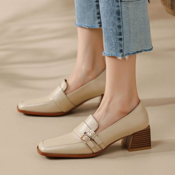 CHIKO Myka Square Toe Block Heels Loafers Shoes