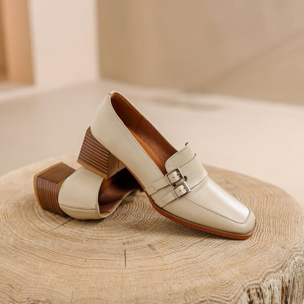 CHIKO Myka Square Toe Block Heels Loafers Shoes - Image 2