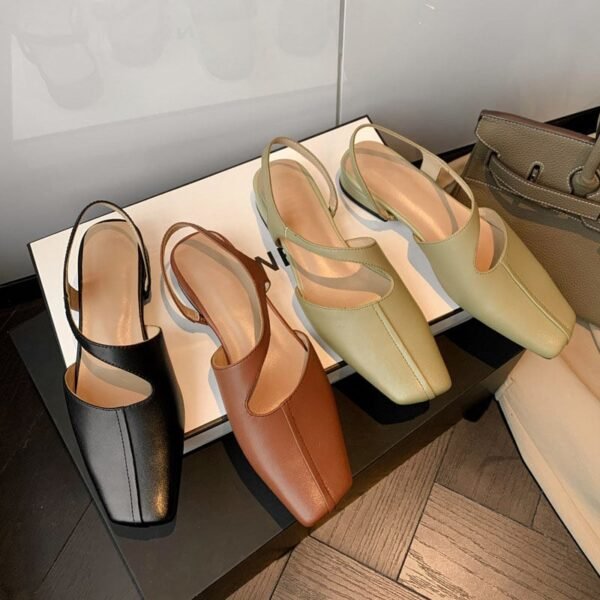 CHIKO Agnetha Square Toe Block Heels Slingback Shoes - Image 2