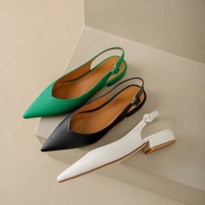 CHIKO Dayna Pointy Toe Block Heels Slingback Shoes