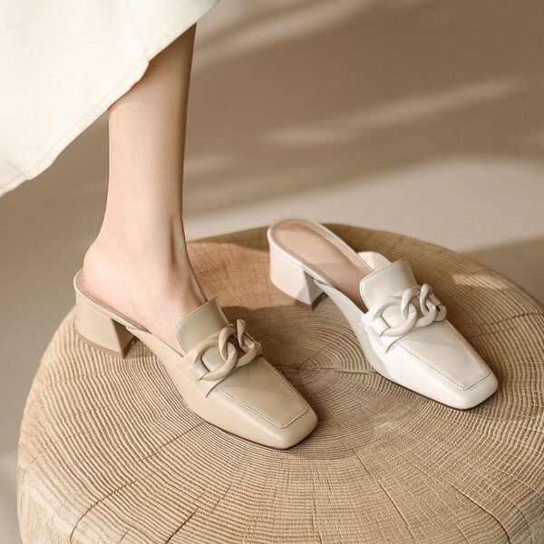 CHIKO Celsey Square Toe Block Heels Clogs/Mules Shoes - Image 2