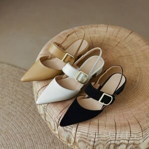 CHIKO Blair Pointy Toe Block Heels Slingback Shoes
