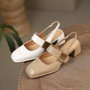 CHIKO Tarne Square Toe Block Heels Slingback Shoes