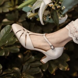CHIKO Benita Round Toe Chunky Heels T-Strap Shoes