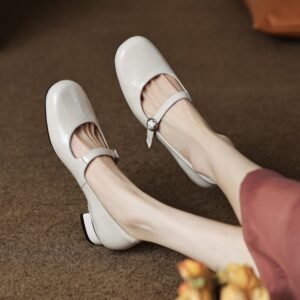 CHIKO Catalin Square Toe Block Heels Mary Jane Shoes