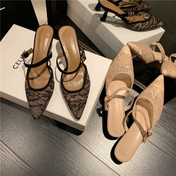 CHIKO Amado Pointy Toe Kitten Heels Clogs/Mules Shoes