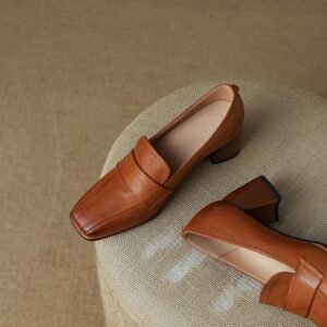 CHIKO Destina Square Toe Block Heels Loafers Shoes