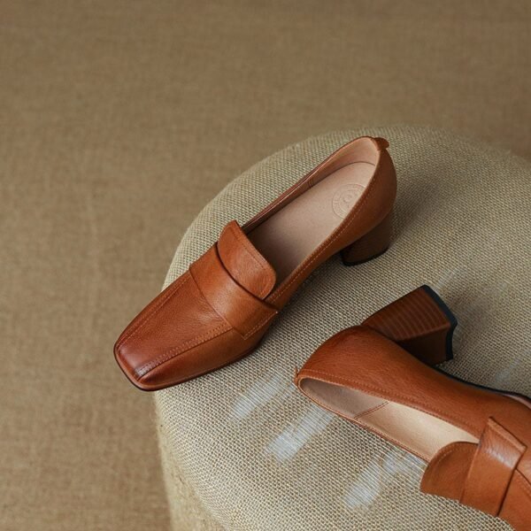 CHIKO Destina Square Toe Block Heels Loafers Shoes