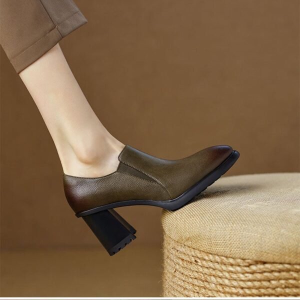 CHIKO Diega Round Toe Block Heels Loafers Shoes - Image 2