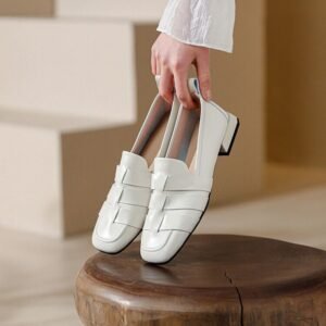 CHIKO Dionisia Square Toe Block Heels Loafers Shoes