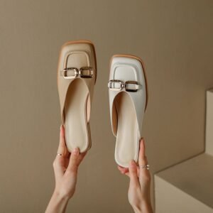 CHIKO Elvera Square Toe Block Heels Clogs/Mules Shoes