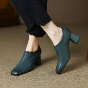 CHIKO Landra Square Toe Block Heels Ankle Boots
