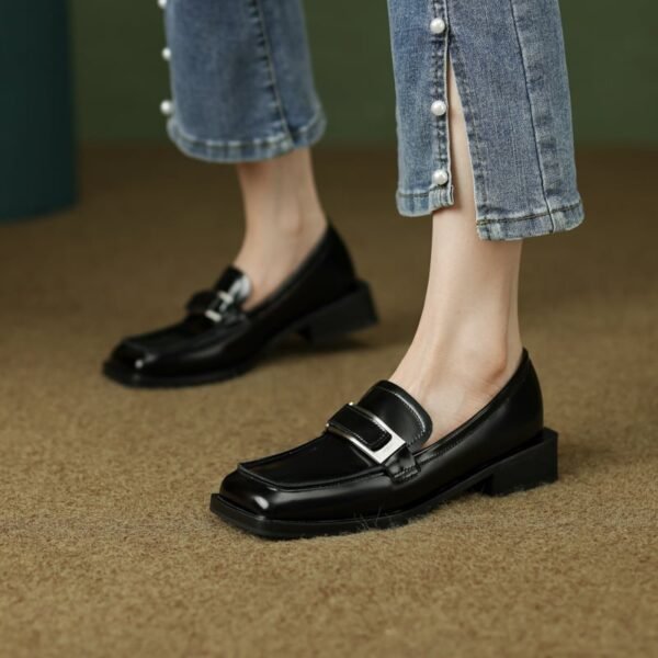 CHIKO Luzmaria Square Toe Block Heels Loafers Shoes