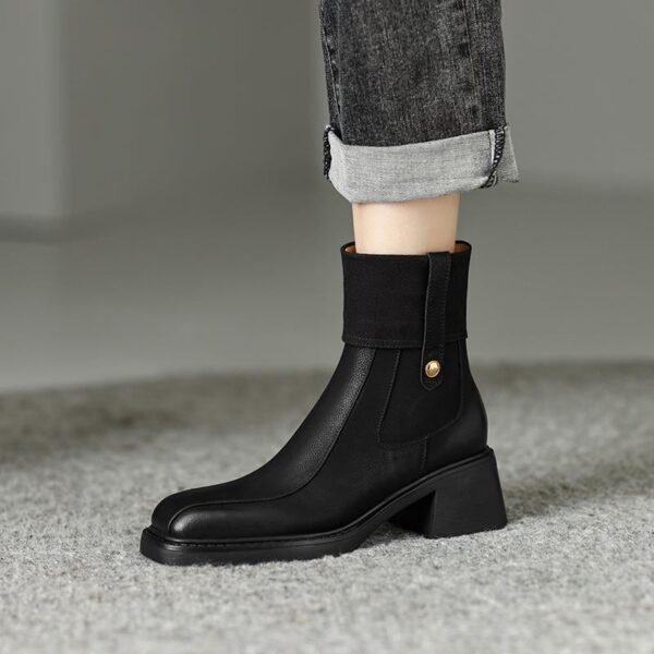 CHIKO Marquitta Square Toe Block Heels Ankle Boots - Image 2