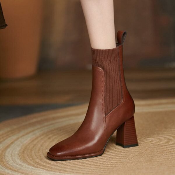 CHIKO Garbina Square Toe Block Heels Ankle Boots - Image 2