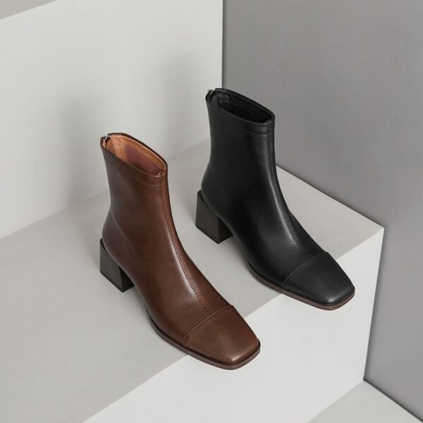 CHIKO Henar Square Toe Block Heels Ankle Boots - Image 2